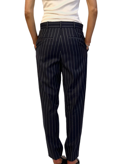 Polo Ralph Lauren Navy Wool Pinstripe Trouser. Size: 4 US