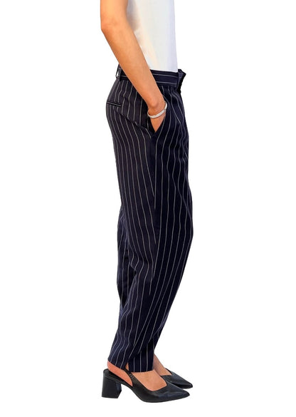 Polo Ralph Lauren Navy Wool Pinstripe Trouser. Size: 4 US