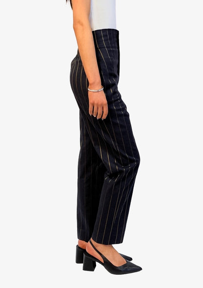 Scanlan Theodore Black/Gold Pinstripe Trouser. Size: 8