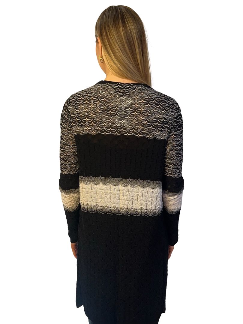 Missoni Black/White Two Tone Open Cardigan. Size: 42