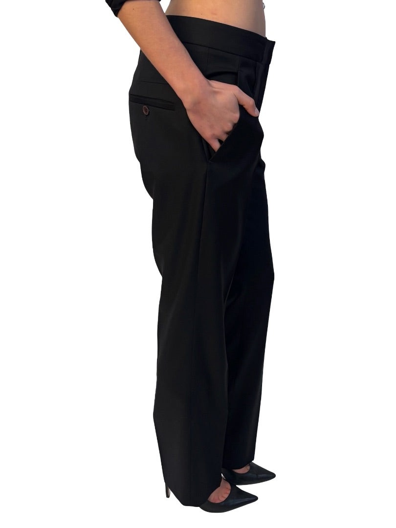 Guinex Black Wool Pleated Trouser. Size: 42