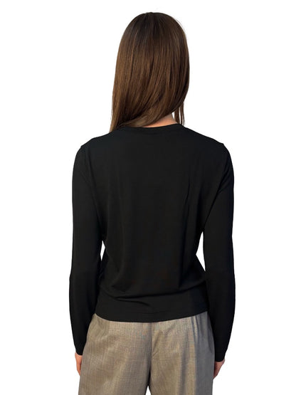Toni Gard Black Wool Long Sleeve Top. Size: L