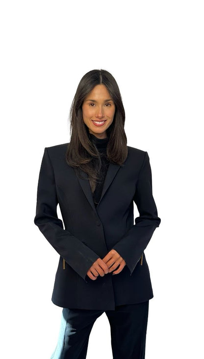 Aje Athletica Black Nylon Blazer. Size: 12