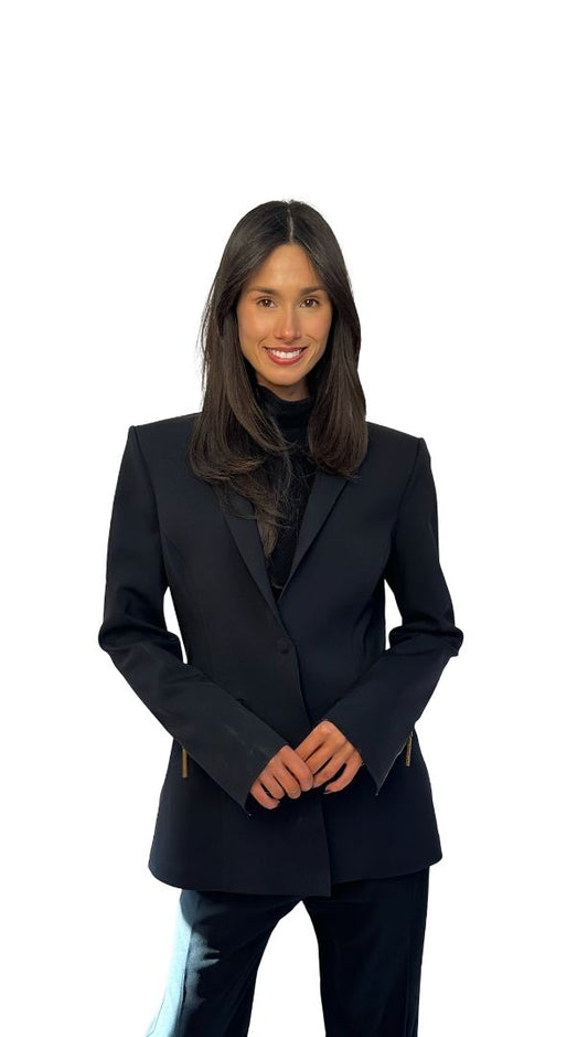 Aje Athletica Black Nylon Blazer. Size: 12