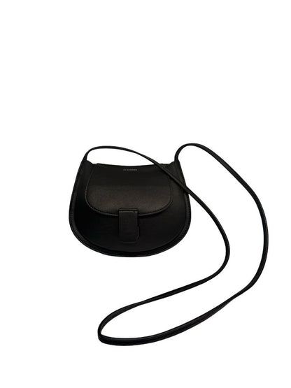 Jil Sander Black Mini 'Crescent' Crossbody Bag.