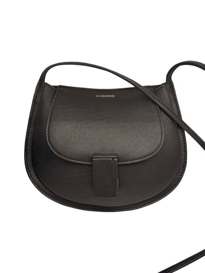 Jil Sander Black Mini 'Crescent' Crossbody Bag.