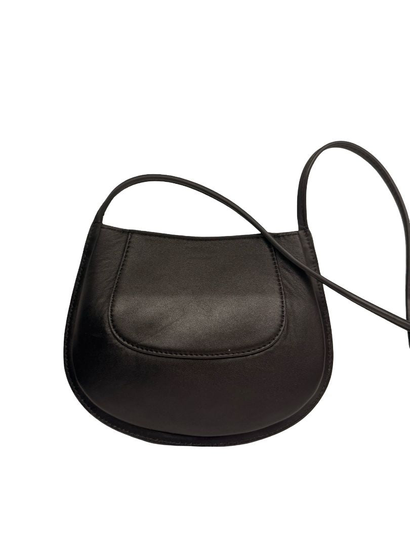 Jil Sander Black Mini 'Crescent' Crossbody Bag.