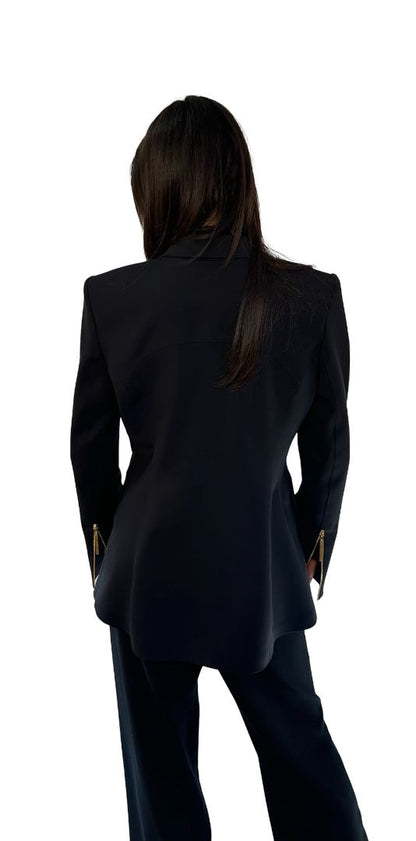 Aje Athletica Black Nylon Blazer. Size: 12