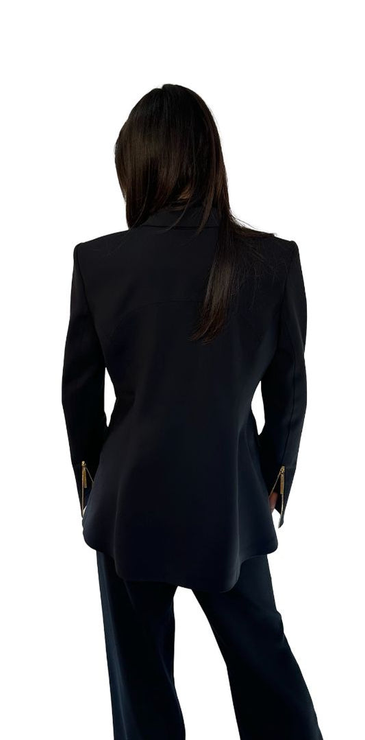 Aje Athletica Black Nylon Blazer. Size: 12