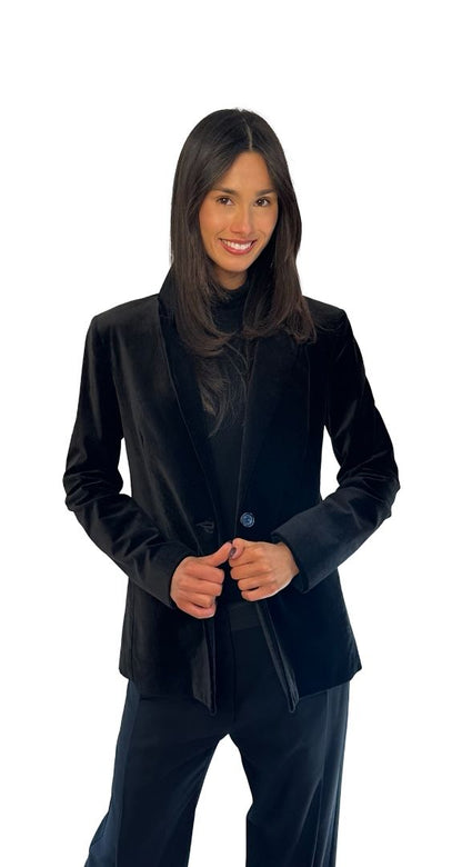 Husk Black Cotton Velvet Blazer. Size: 12