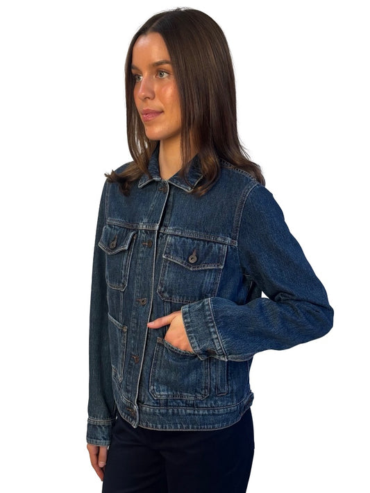 Weekend MaxMara Blue Wash Denim Jacket. Size: 42