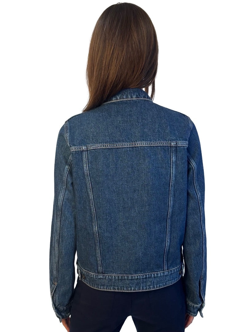 Weekend MaxMara Blue Wash Denim Jacket. Size: 42