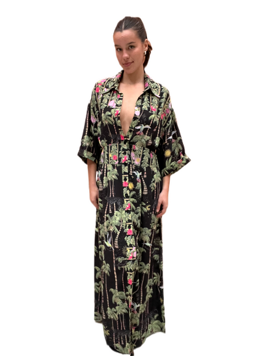 Hayley Menzies Tropical Print Long Dress. With Tags. Size: XL