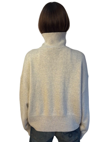 Goldbergh Neutral Alpaca/Wool 3 Quarter Zip. Size: XL