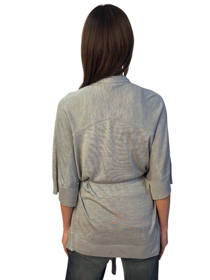 MaxMara Grey Silk Knit Cardigan. Size: S