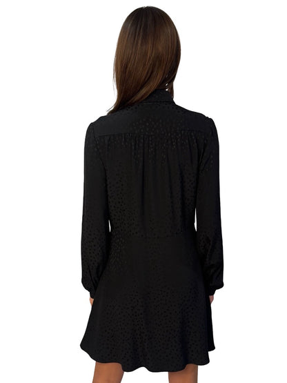 Saint Laurent Black Silk Leopard Pattern Jacquard Mini Dress. Size: 40