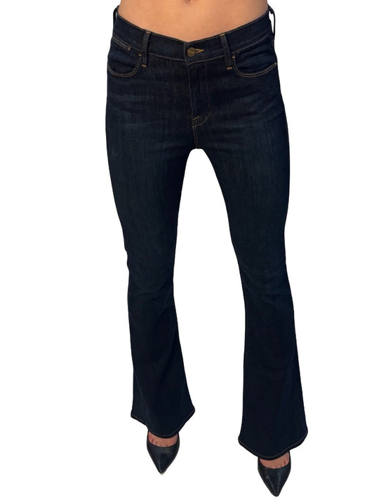 Frame Indigo High Rise Flare Jeans. Size: 29