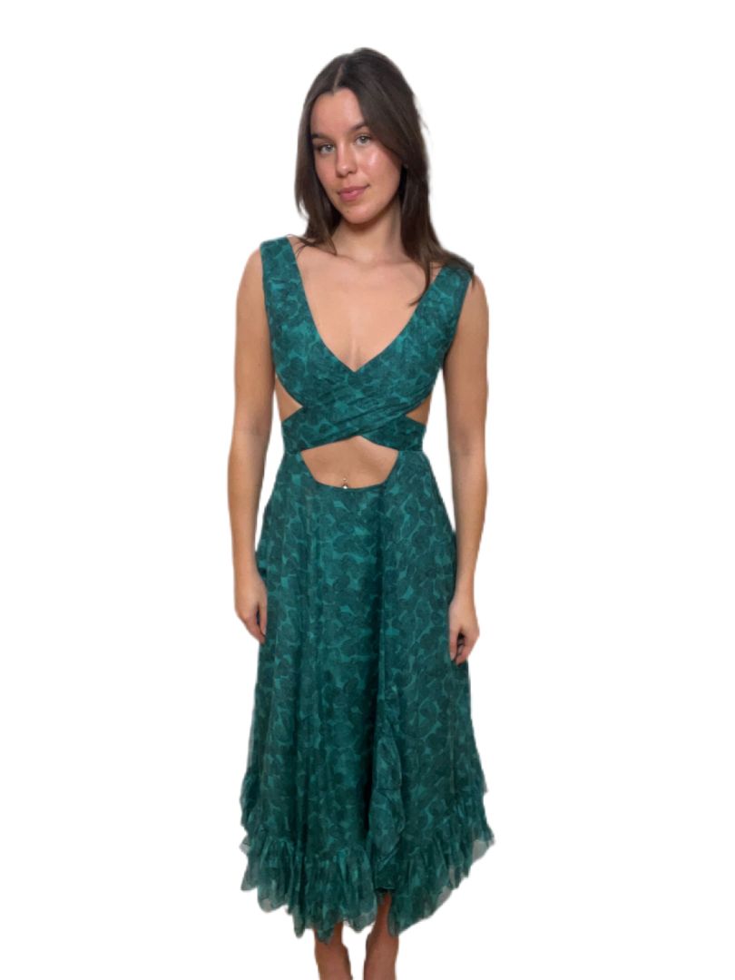 YvesSaintLaurent Silk Backless Dress. Size: 38