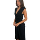Carla Zampatti Black Sleeveless V Neck Dress. Size: 8