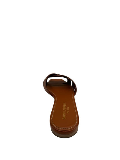 Saint Laurent Amber Tribute Sandals in Smooth Leather. Size: 38.5