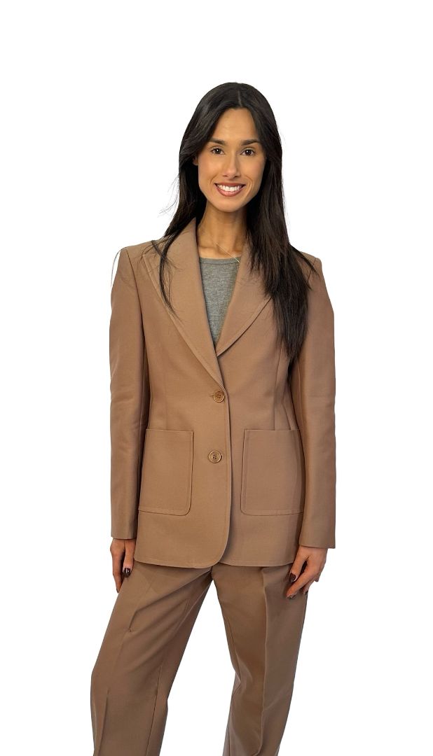 Scanlan Theodore Chocolate Tailored Patch Pocket Jacket. Size: 10