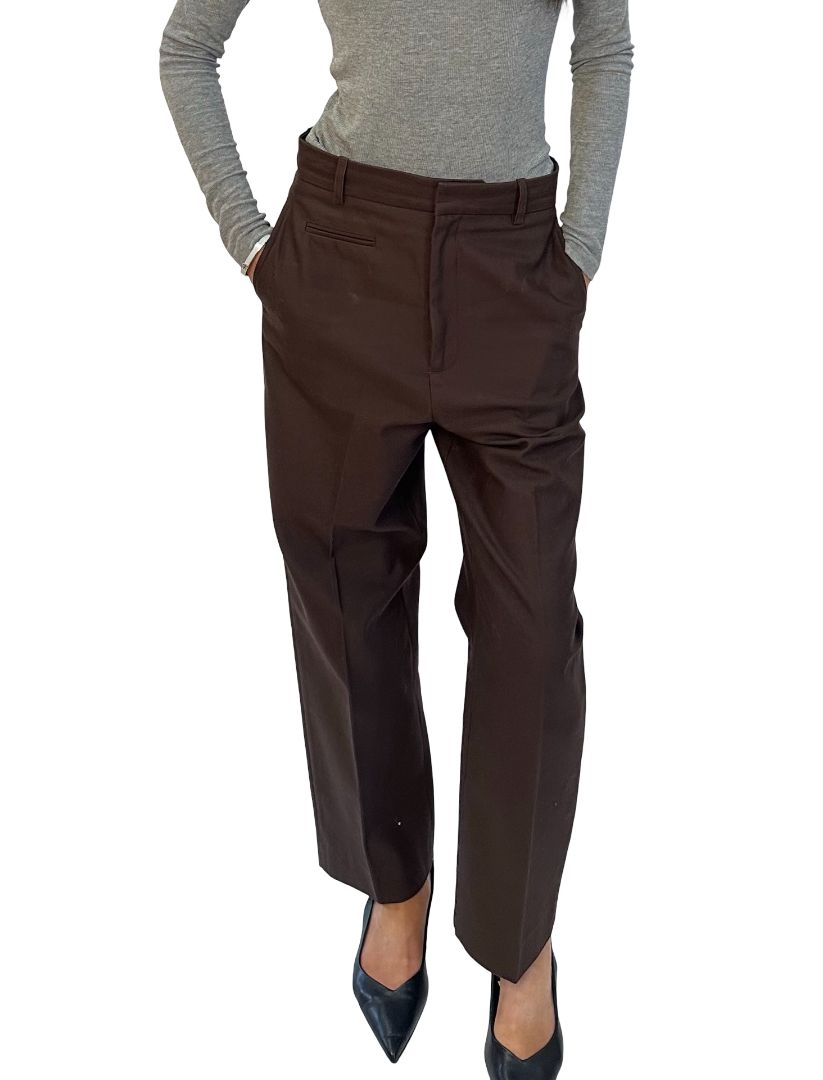 Scanlan Theodore Brown Cotton Trousers w/ Small Pocket. Size: 8