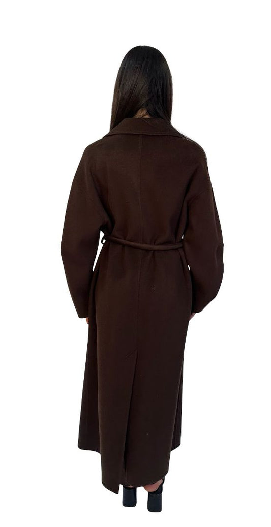 Nanushka Brown Brushed Wool Long Coat. Size: S