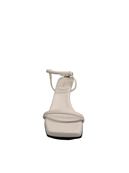 Scanlan Theodore White Leather Stroppy Sandal Heel. Size: 37