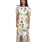 Alemais Multi Tropical Fruit Print Long Dress. Size: 10