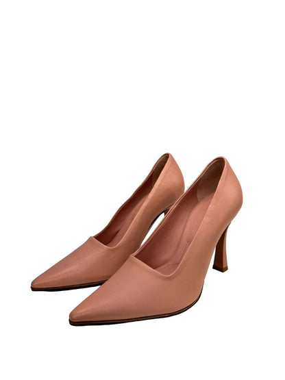 Scanlan Theodore Nude Leather V Toe Heel. Size: 37