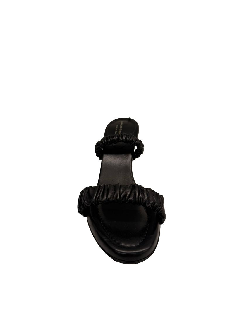 Scanlan Theodore Black Ruched Strap Heel. Size: 37
