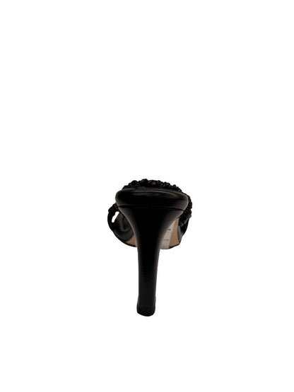 Scanlan Theodore Black Ruched Strap Heel. Size: 37