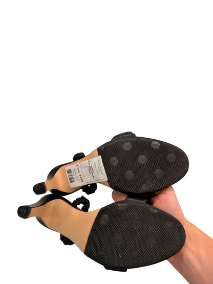 Scanlan Theodore Black Ruched Strap Heel. Size: 37