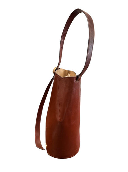 Cult Gaia Brown Aldari Leather Bucket Bag.
