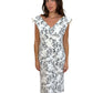 Maticevski White & Black Midi Floral Dress. Size: 14