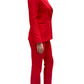 Sandro Red Pants & Blazer Suit Set. Size: 36