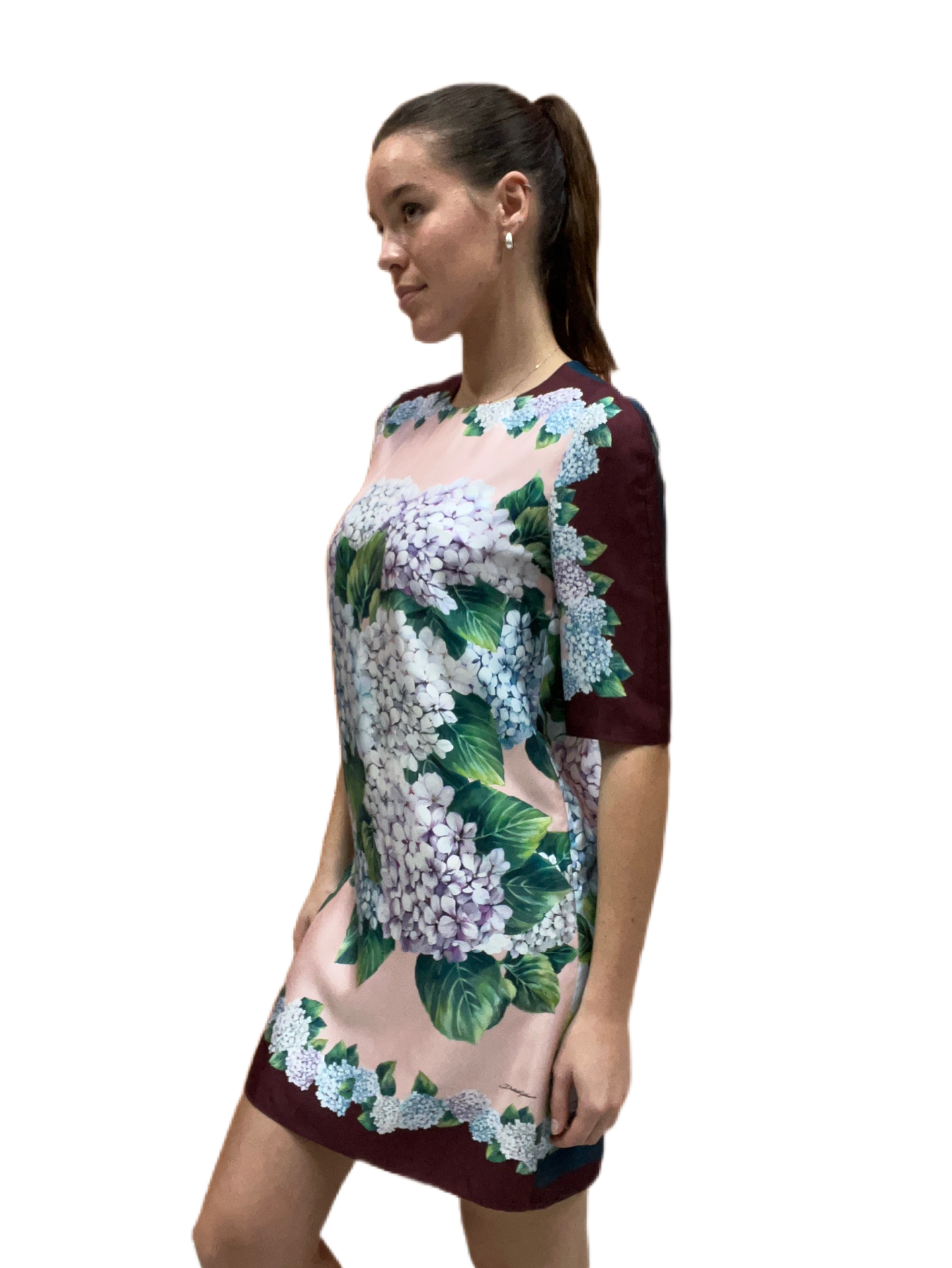 Dolce & Gabbana Multicolour Printed Silk Dress. Size: 42