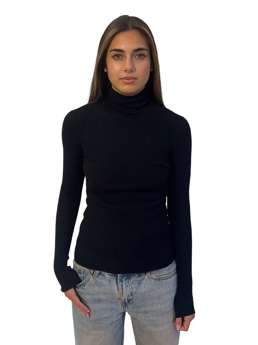 Zimmermann Wool Long Sleeve Ribbed Turtleneck. Size: 0