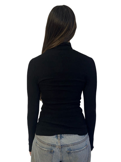 Zimmermann Wool Long Sleeve Ribbed Turtleneck. Size: 0
