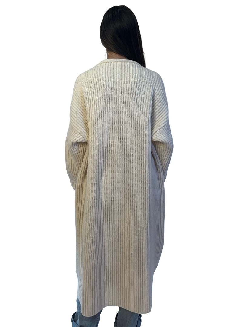 Joseph Cream Extrafine Merino Long Cardigan. Size: M
