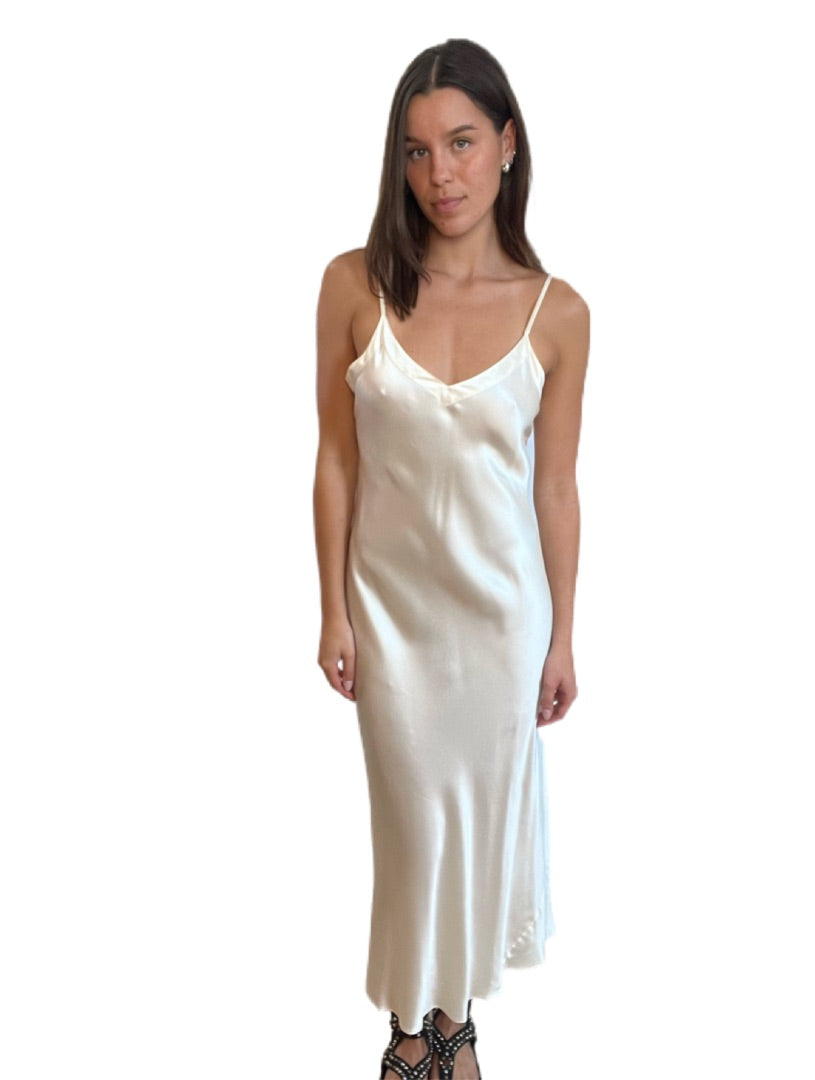 Gania Cream Maxi Slip Dress. Size: 10