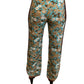 Mulberry Blue & Brown Floral Pants. Size: 40