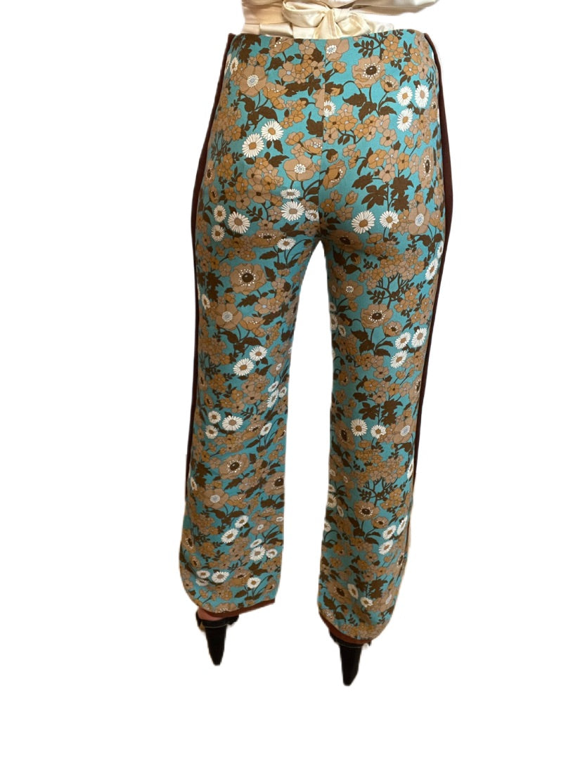 Mulberry Blue & Brown Floral Pants. Size: 40