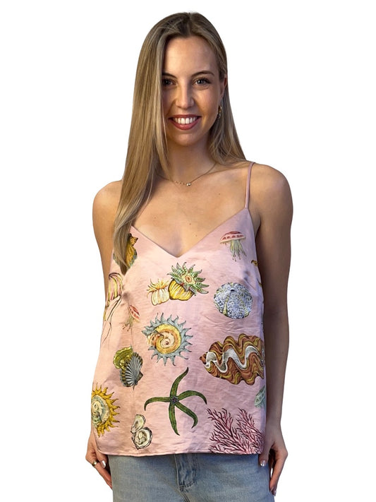 Alemais Pink / Multi-Colour Nereids Printed Camisole. Size: 14