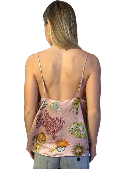 Alemais Pink / Multi-Colour Nereids Printed Camisole. Size: 14