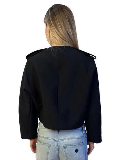 Scanlan Theodore Black Cropped Jacket. Size: 10