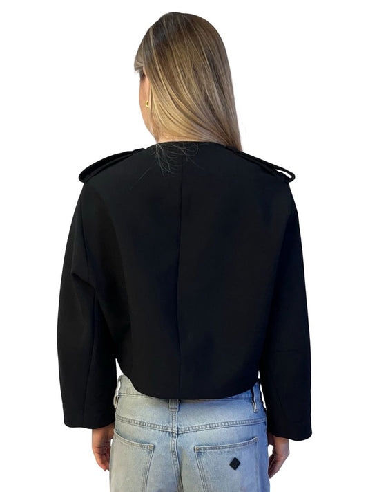 Scanlan Theodore Black Cropped Jacket. Size: 10
