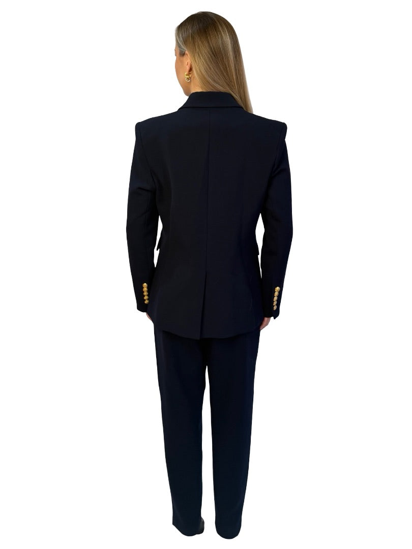 Veronica Beard Navy Pant & Blazer Set w/ Gold Buttons. Size: 12