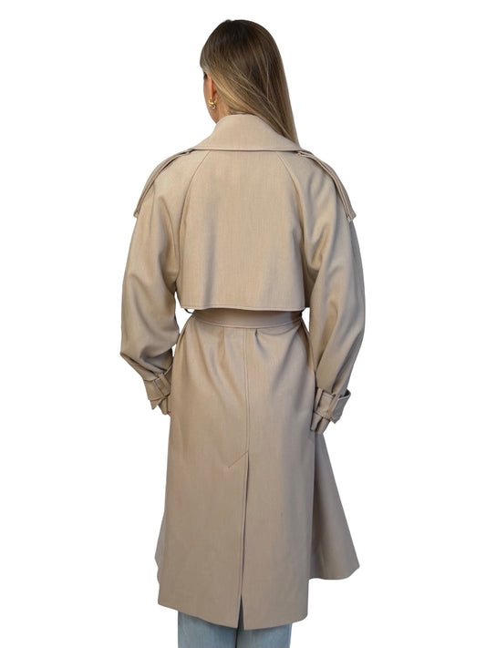 Camilla & Marc Neutral Coat w/ Storm Flap. Size: XS/S