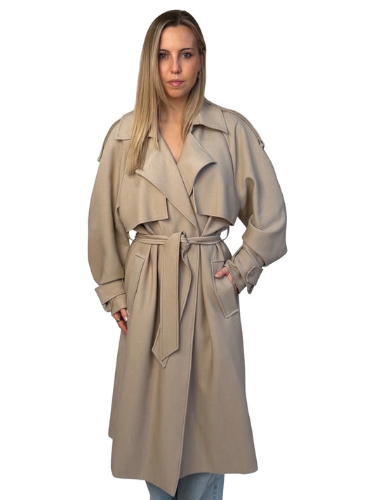 Camilla & Marc Neutral Coat w/ Storm Flap. Size: XS/S